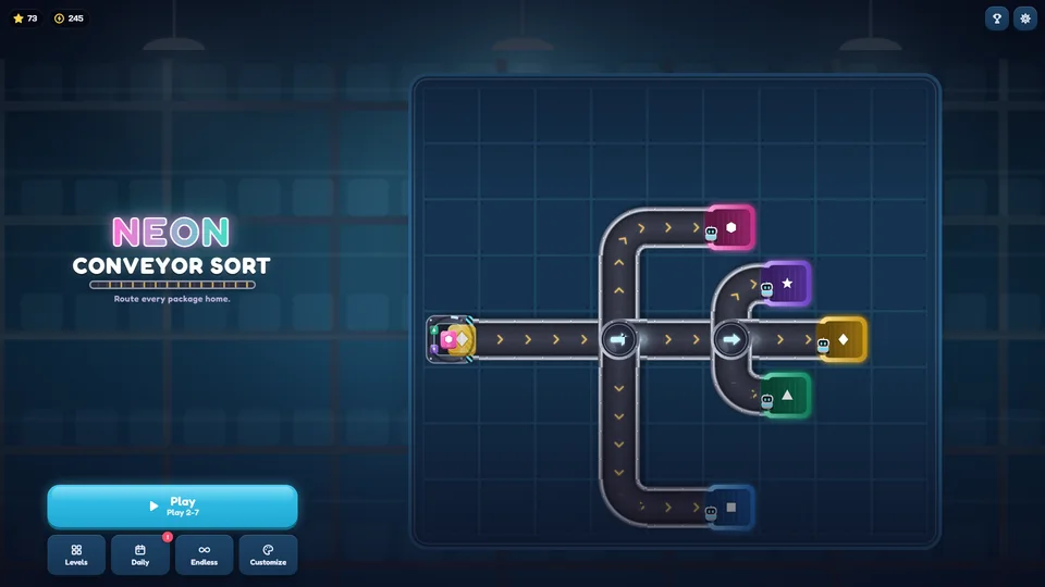 Neon Conveyor Sort gameplay
