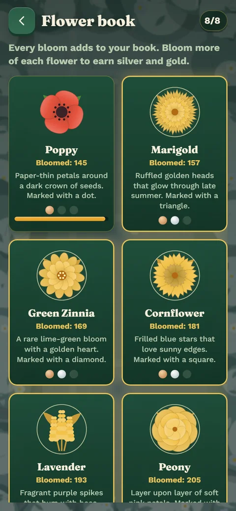 Hexa Garden Stack — flower book.