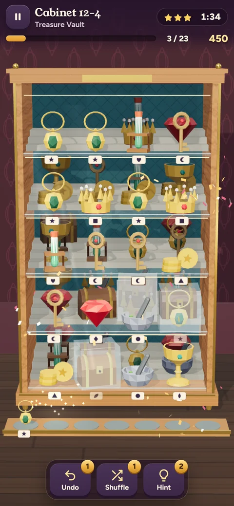 Glass Shelf Triple — portrait vault.
