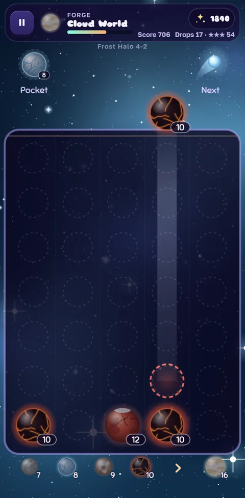 Pocket Planet Merge — phone touch.