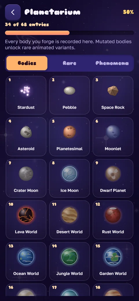 Pocket Planet Merge — portrait planetarium.