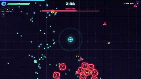 Neon Survivor — landscape gameplay.