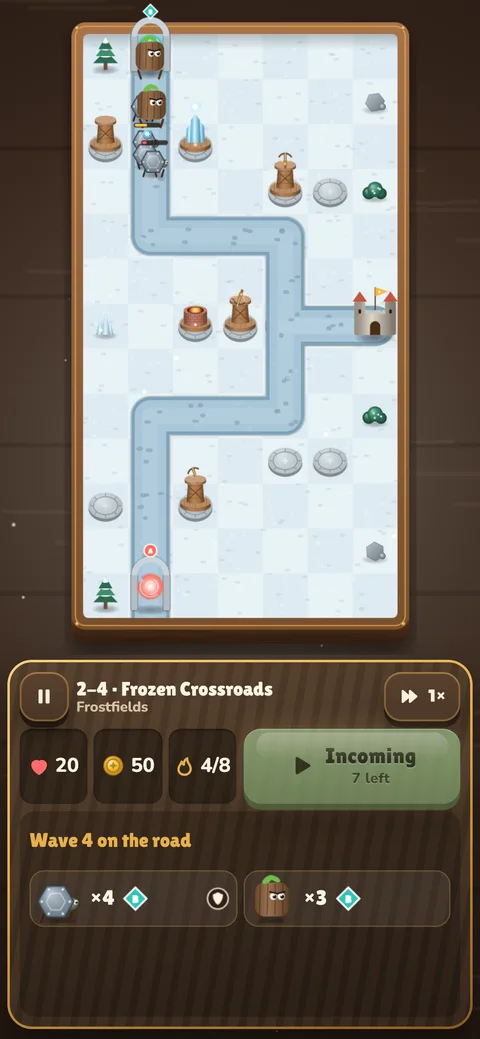 Pocket Tower Defense — portrait gameplay.