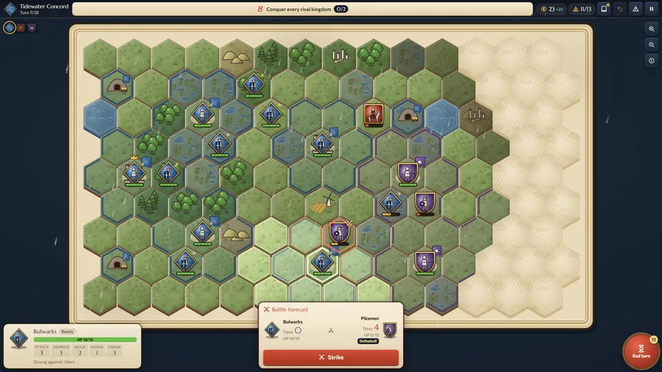 Hex Kingdoms gameplay